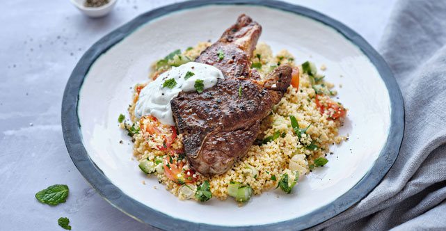 Lamb Chops with Minty Couscous