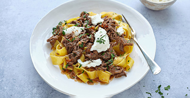 Beef Ragu with Pappardelle and Creamy Mozzarella